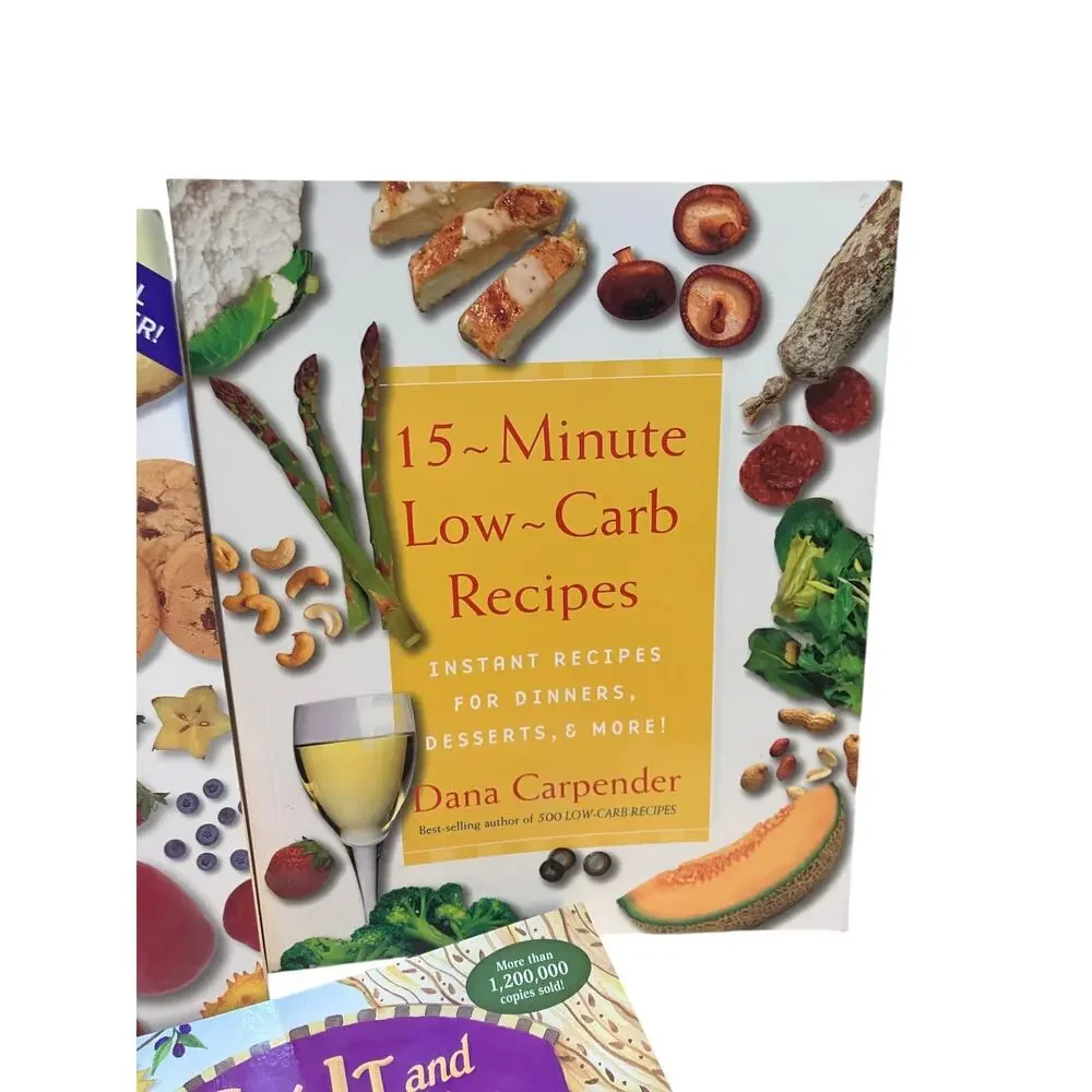 LOW CARB Healthy Cookbooks Lot of‎ (3) RECIPES 15 Minute, 500, Fix it Forget It